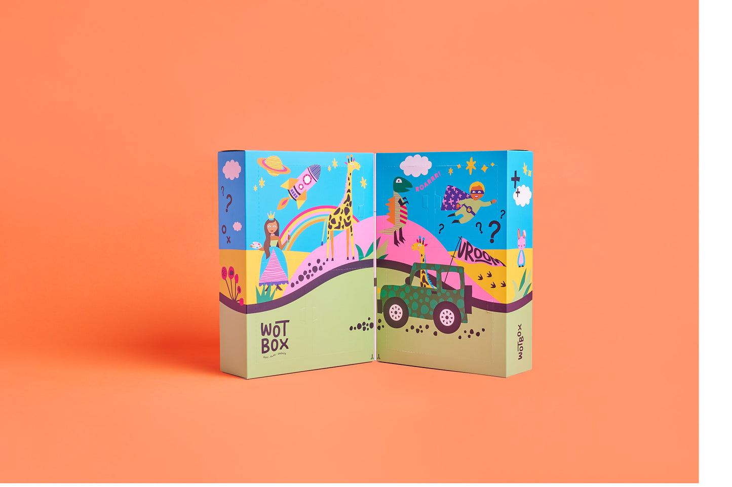 WOTBOX arts and crafts kids gift box. Open shot of the gift box